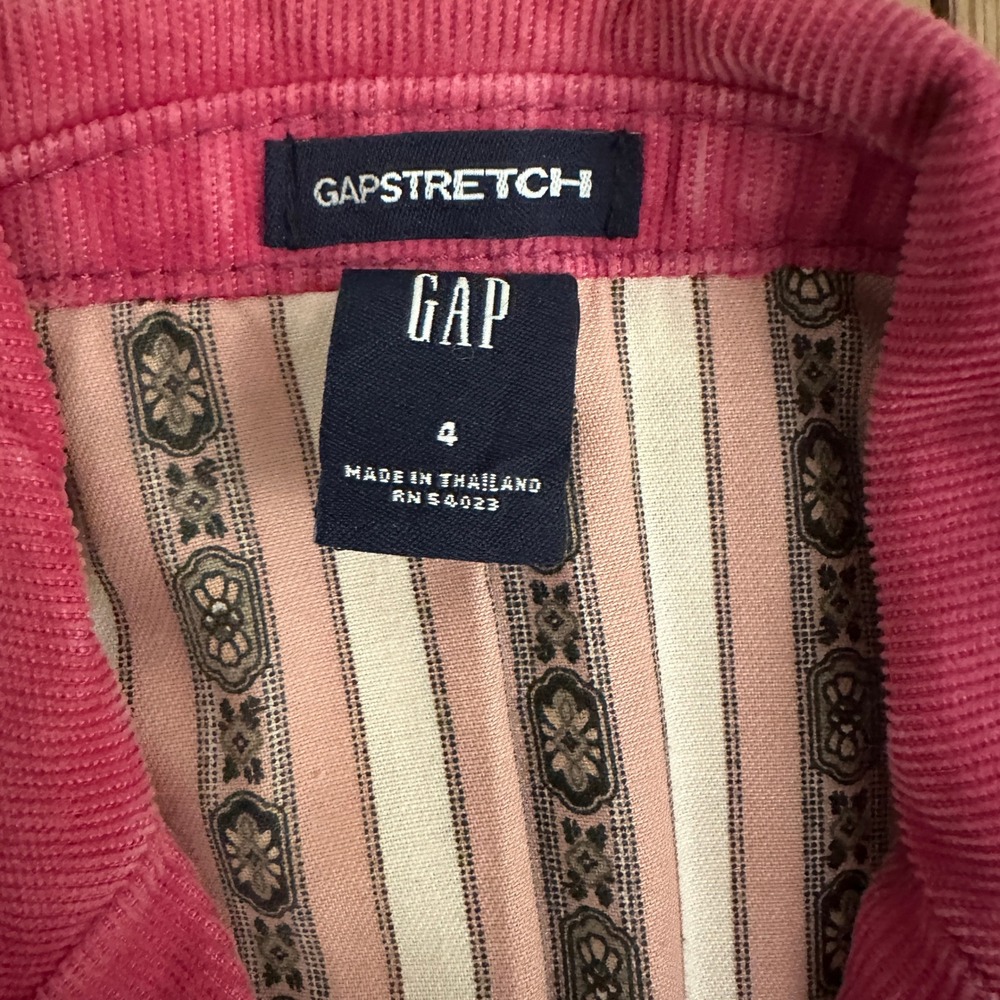 Gap Stretch Pink Corduroy Blazer Jacket Womens 4 Two Button Tailored - Picture 3 of 5